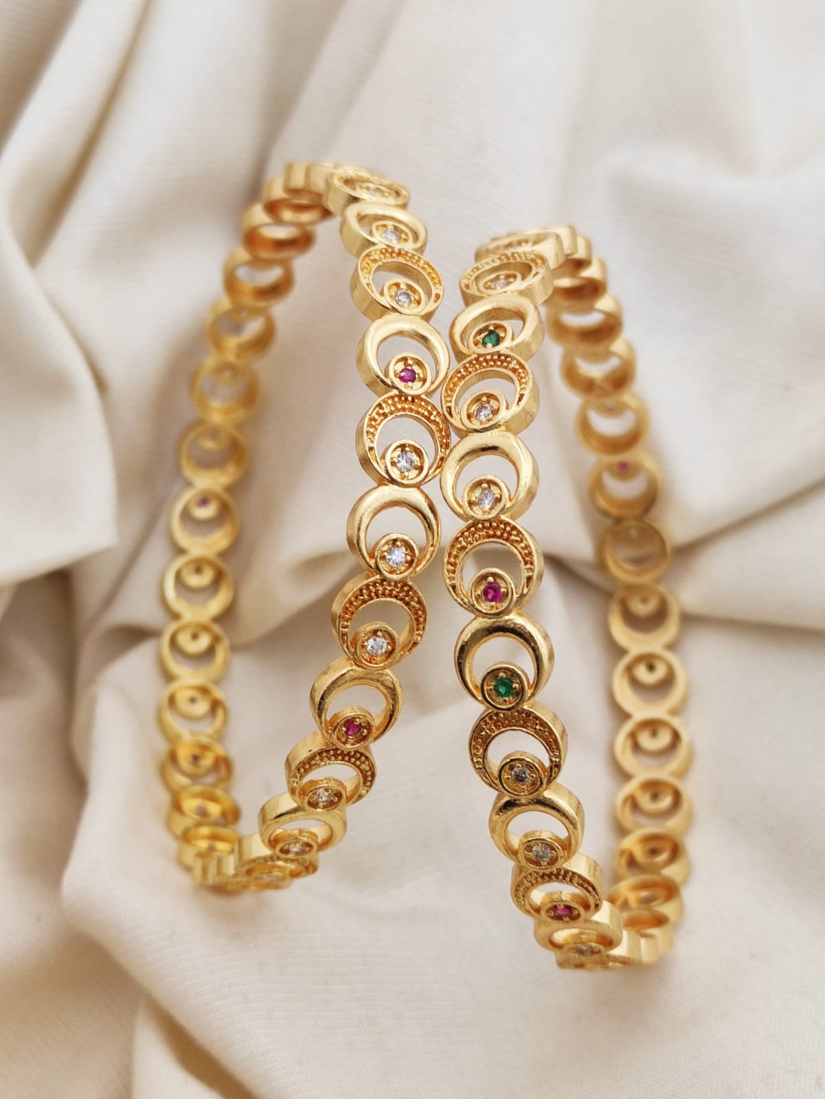 Gold Plated Traditional Bangles Set For Women