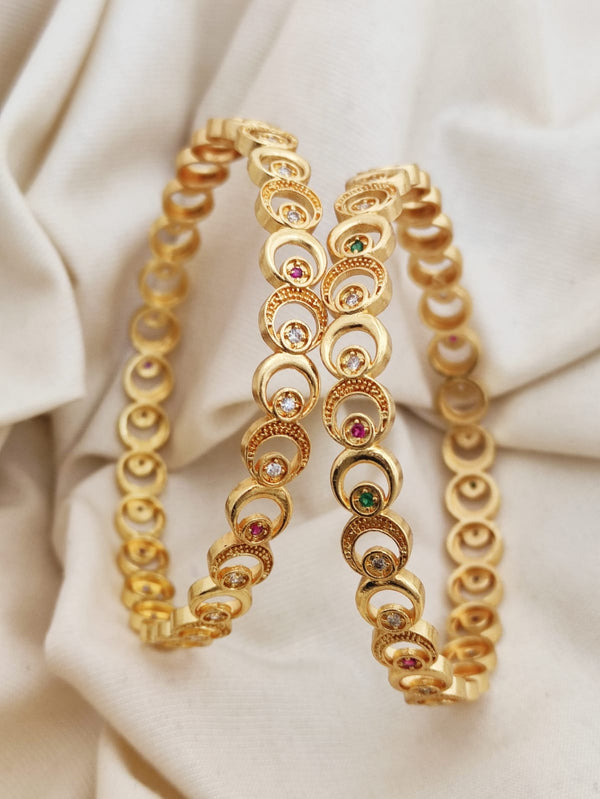 Gold Plated Traditional Bangles Set For Women