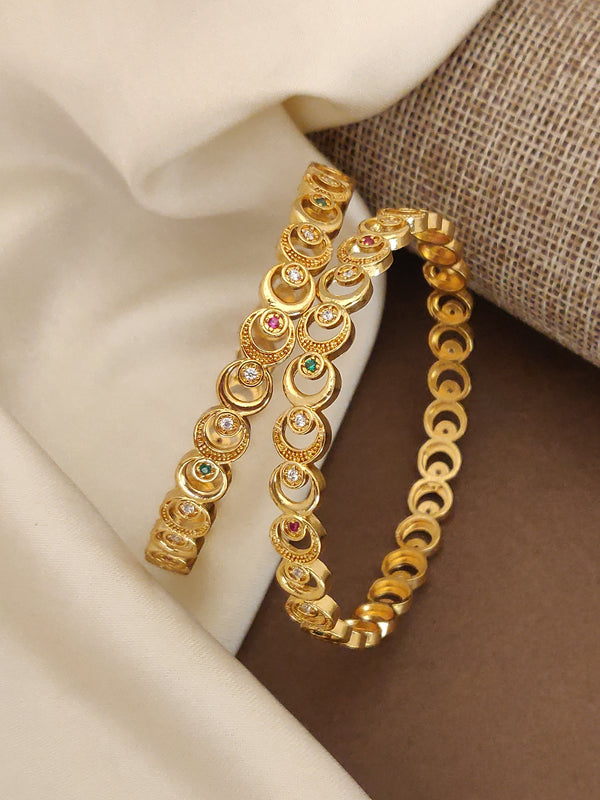 Gold Plated Traditional Bangles Set For Women